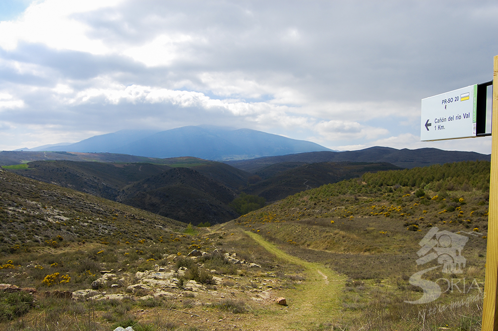Ruta por el Cañón del Val con el Moncayo al fondo