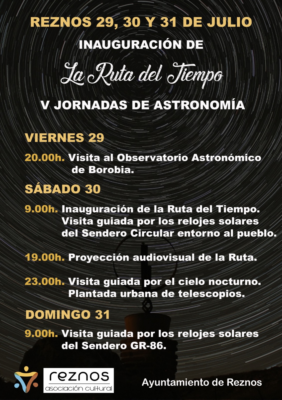 Programa inauguración de La Ruta del Tiempo en Reznos