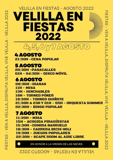 Cartel de fiestas en Velilla de San Esteban