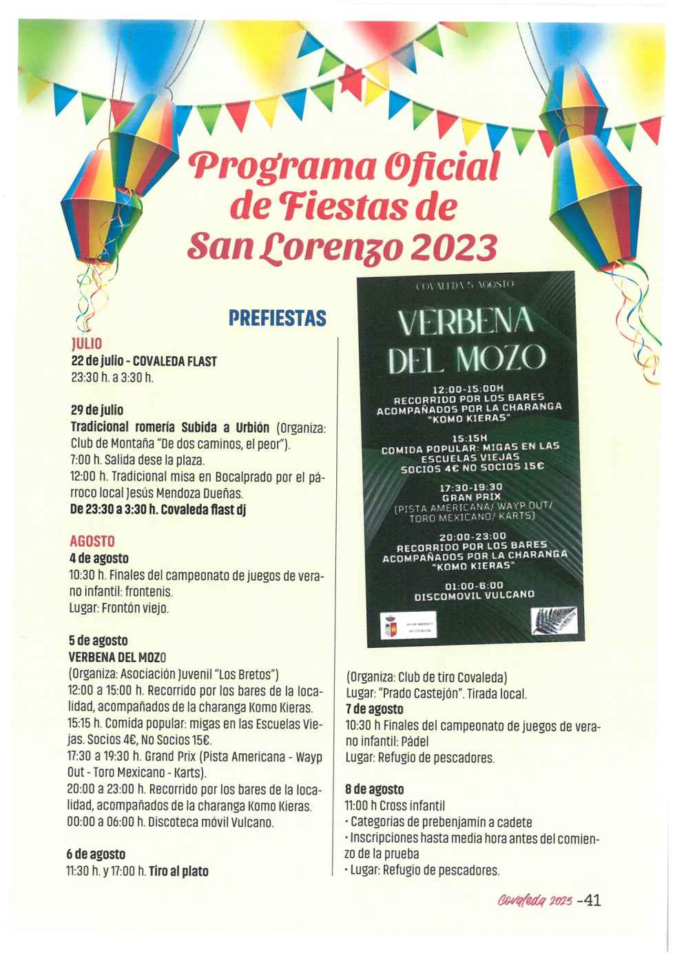 Cartel de Fiestas de Covaleda