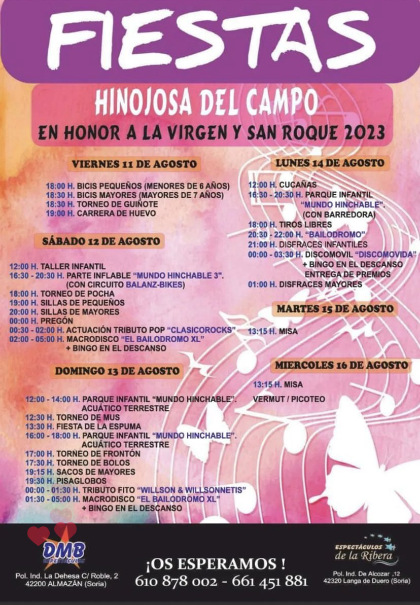 Cartel de Fiestas de Hinojosa del Campo